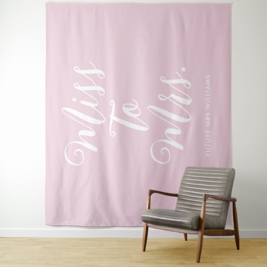 Pink Miss an Mrs. Brautparty Modernes Banner Wandteppich (Beispiel)