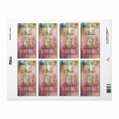 Pink Mist Champange Wedding Wine Label (Vorne)