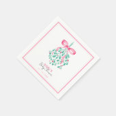 Pink Mistletoe Babydusche Napkins für Mädchen Serviette (Ecke)