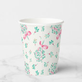 Pink Mistletoe Babydusche Papiertassen Pappbecher (Rechts)