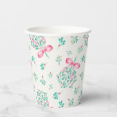 Pink Mistletoe Babydusche Papiertassen Pappbecher (Vorderseite)