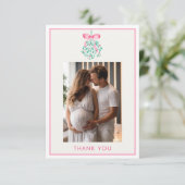 Pink Mistletoe Weihnachtsdusche Danke (Stehend Vorderseite)