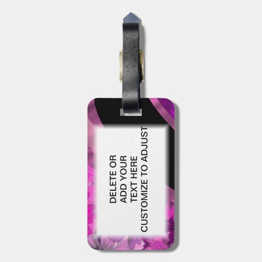 Pink mit Blumen Gepäckanhänger (Rückseite vertikal)
