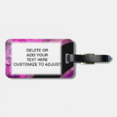 Pink mit Blumen Gepäckanhänger (Rückseite horizontal)