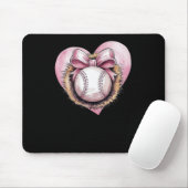 Pink mit Bow und Herz - Niedliche Softball-Ästheti Mousepad (Mit Mouse)