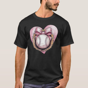 Pink mit Bow und Herz - Niedliche Softball-Ästheti T-Shirt