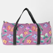 PINK MIT FARBEN BLUME & SCHALTFLÄCHE DUFFLE BAG (Vorderseite)