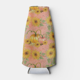 PINK MIT GELBEN SONNENBLUMEN & PUMPKINEN FLASCHENKÜHLER