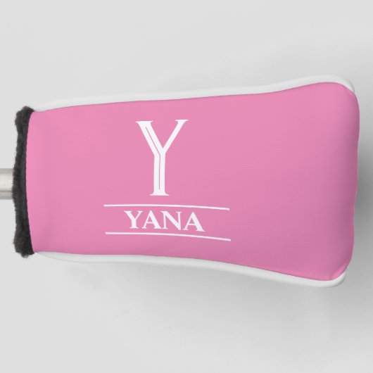Pink Mit Monogramm Putter Golf Head Cover Headcover (Vorderseite)