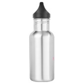 Pink mit Namen, minimalistischem Text Edelstahlflasche (Links)