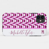 Pink Mitte des Jahrhunderts psychedelisches Muster Case-Mate iPhone Hülle (Rückseite (Horizontal))