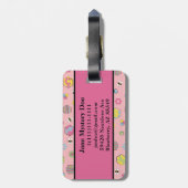 Pink Mitte des Jahrhunderts Retro Honey Bee Gepäckanhänger (Rückseite vertikal)