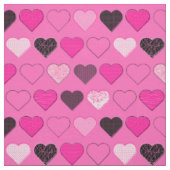 Pink Mitte Jahrhundert Moderne Herzen Stoff (Muster)