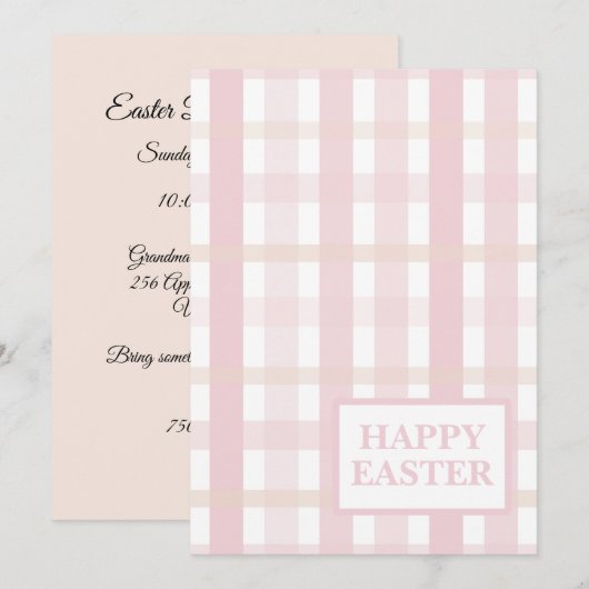 Pink Mix Plaid Einladung (Vorne/Hinten)