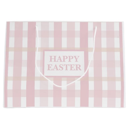 Pink Mix Plaid Große Geschenktüte (Vorderseite)