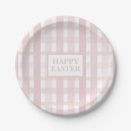 Pink Mix Plaid Pappteller