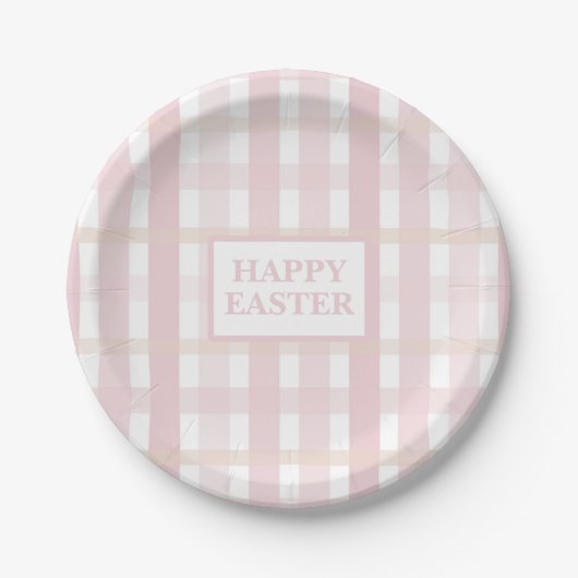Pink Mix Plaid Pappteller (Vorderseite)