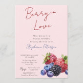 Pink Mixed Berries Berry In Love Bridal Shower Einladung (Vorderseite)
