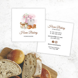 Pink Mixer Sourdough Brot Bäckerei Quadratische Visitenkarte