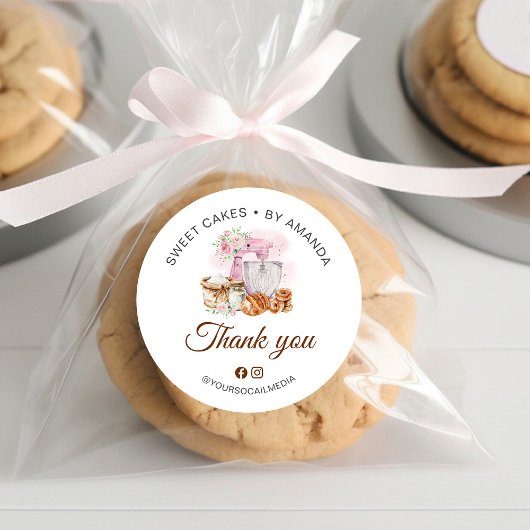 Pink Mixer Sourdough Loaf Vielen Dank Runder Aufkleber