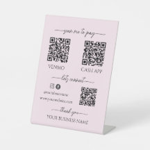 Pink Mobile Kassen Geschäft QR-Code Tischständer