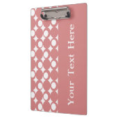 Pink Mod Ball Design mit benutzerdefiniertem Text Klemmbrett (Links)