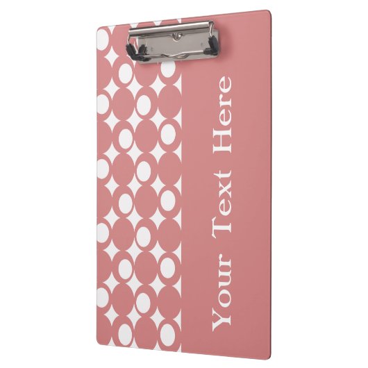 Pink Mod Ball Design mit benutzerdefiniertem Text Klemmbrett (Links)