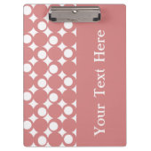 Pink Mod Ball Design mit benutzerdefiniertem Text Klemmbrett (Vorderseite)
