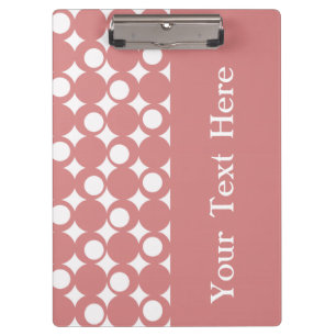Pink Mod Ball Design mit benutzerdefiniertem Text Klemmbrett