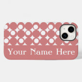 Pink Mod Ball Design mit Namen Case-Mate iPhone Hülle (Rückseite (Horizontal))