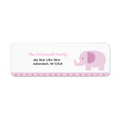 Pink Mod Elephant PRINTABLE ADRESSE ETIKETTEN (Vorne)
