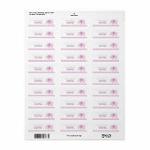 Pink Mod Elephant PRINTABLE ADRESSE ETIKETTEN (Vorne)