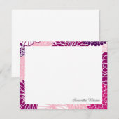 Pink Mod Floral Pattern Flat Danke Notizen Einladung (Vorne/Hinten)