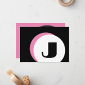 PINK-Mod Monogramm-Fett-Anfangsmerkkarte Mitteilungskarte (Vorderseite/Rückseite Beispiel)