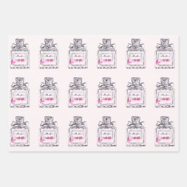 Pink Mode Parfüm Flasche Wasserfarbe niedlich Geschenkpapier Set