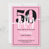 Pink Modern 50. Geburtstagsparty Einladung (Vorderseite)