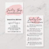 Pink Modern 5 Juwelierpflege Visitenkarte (Vorne/Hinten)