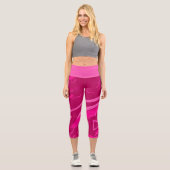 Pink Modern Abstract Sports Pattern Capri Leggings (Vorderseite)
