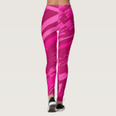 Pink Modern Abstract Sports Pattern Leggings (Rückseite)