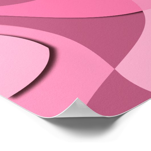 Pink Modern Abstraktes, fragmentarisches Cutout-Pa Poster (Ecke)