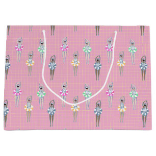 Pink Modern Artistic Swimmingpool Große Geschenktüte