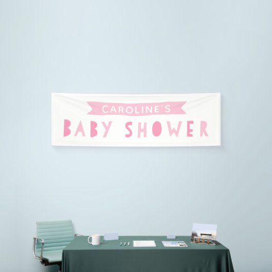 Pink Modern Baby Dusche Banner (Messeveranstaltung)