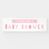 Pink Modern Baby Dusche Banner (Horizontal)