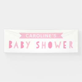 Pink Modern Baby Dusche Banner