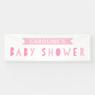 Pink Modern Baby Dusche Banner