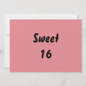 Pink Modern Birthday Einladung (Rückseite)