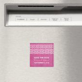 Pink Modern Bohemisch Save the Date Magnet (In Situ (Geschirrspüler))