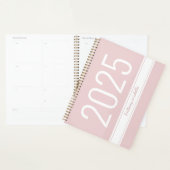 Pink Modern Bold Simple Stripe Personalisiert 2025 Planer (Anzeige)