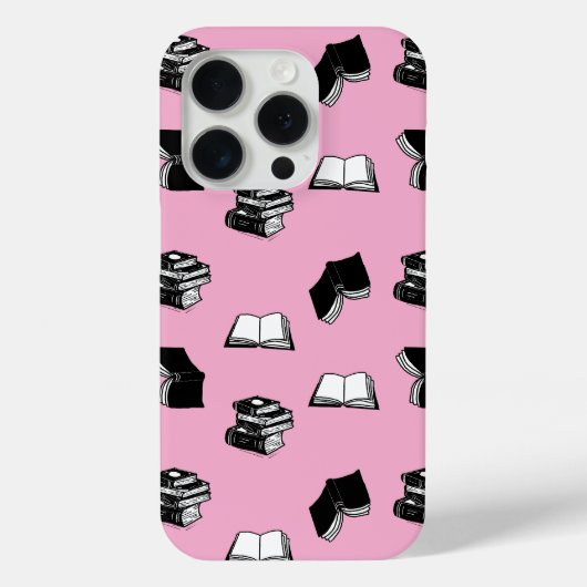 Pink Modern buchhalterisch Bibliophile Buchmuster Case-Mate iPhone Hülle (Rückseite)