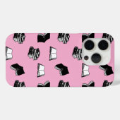 Pink Modern buchhalterisch Bibliophile Buchmuster Case-Mate iPhone Hülle (Rückseite (Horizontal))